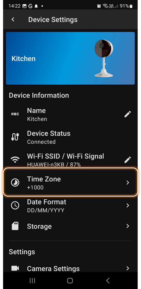 How to change the time zone of my SWIFI camera in the Swann Security