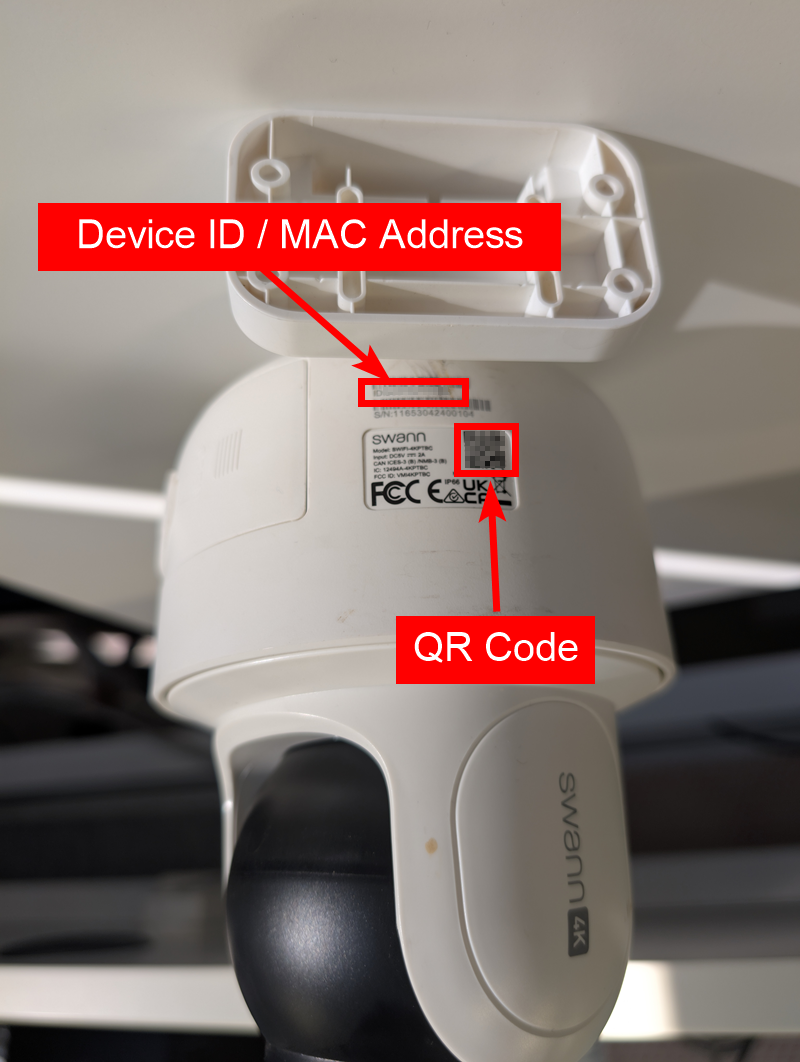 Where to get the Device ID or MAC Address of Swann Security Cameras and ...