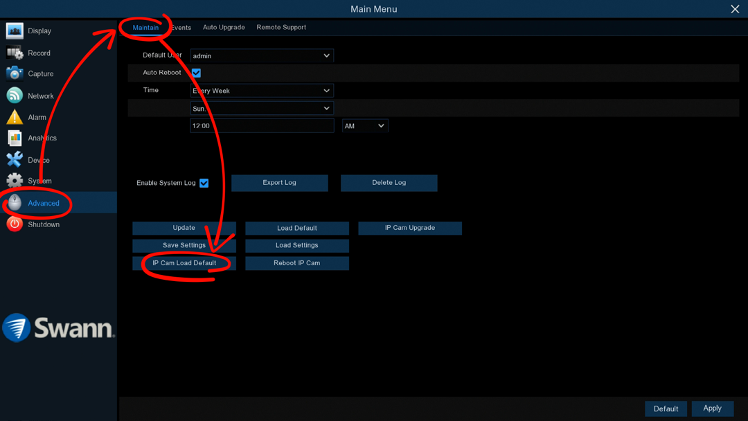 8580/8600/8780 Advanced Menu