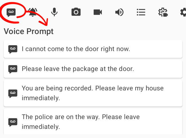 Swann Security Android > Voice Prompt