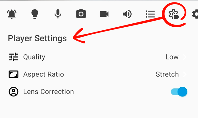 Swann Security Android > Player Settings