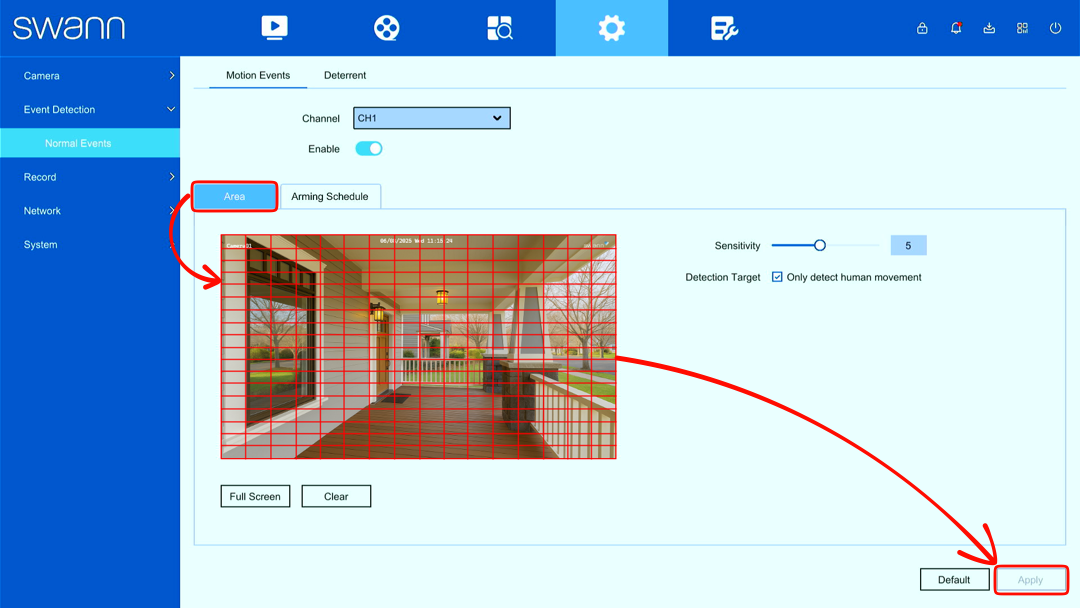 Configure Detection Area