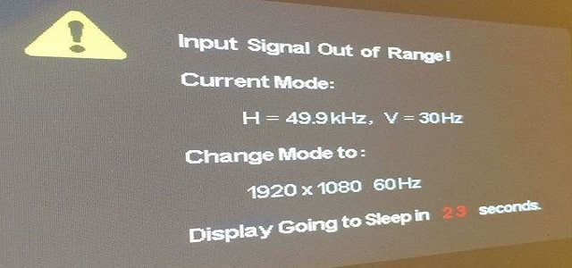 input signal out of range cctv monitor